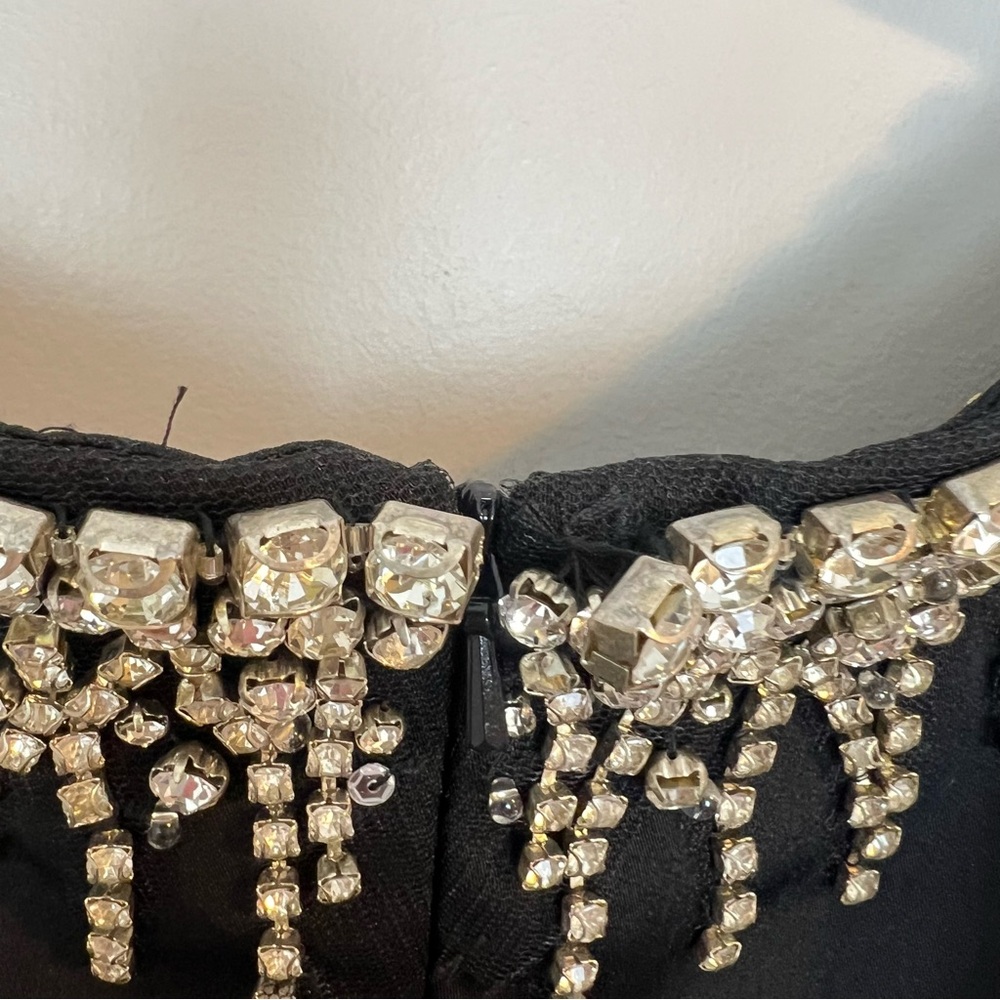 Mac Duggal Black Maxi Dress with Silver Embellishments - Picture 11 of 14